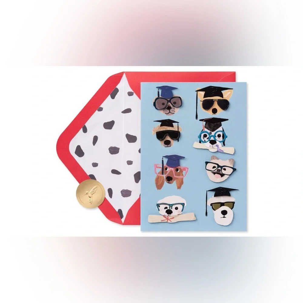 🆕Papyrus 3D “Clever Dogs” Graduation Greeting Card